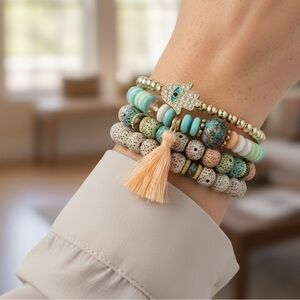 ✨NEW Bohemian Beaded Bracelet Set with Tassel
